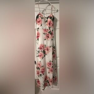 Crystal Doll White and Pink Floral Dress